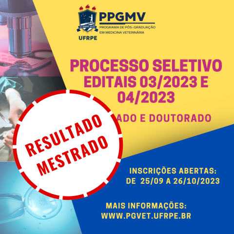 PPGMV DIVULGA O RESULTADO FINAL DO MESTRADO - EDITAL 04/2023 - PROCESSO SELETIVO 2023-2024